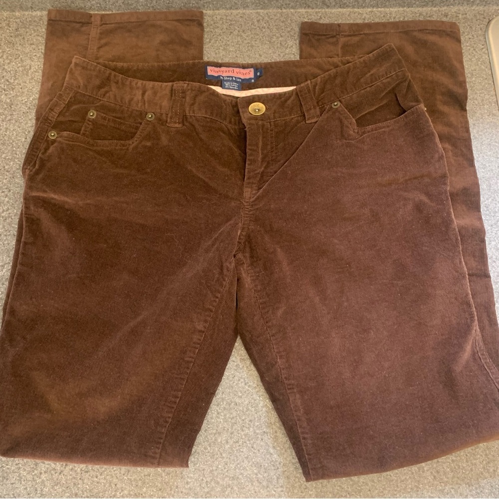 Vineyard Vines Chocolate Brown Corduroy Straight-Leg Pants